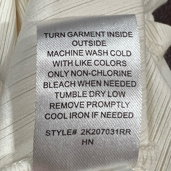 RACHEL Rachel Roy Cannoli Cream Variegated Ribbed Tank Top V-Neck Shirt - Sz Med - Picture 12 of 13